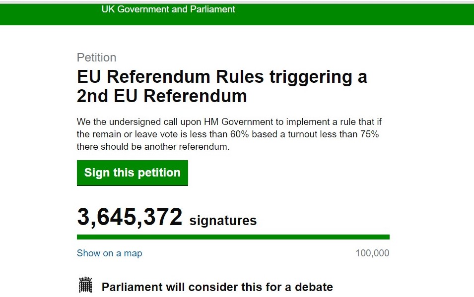 The number of signatures since Friday