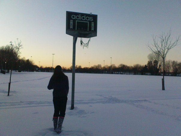 Basketball with snowballs - one of the many snowy activities