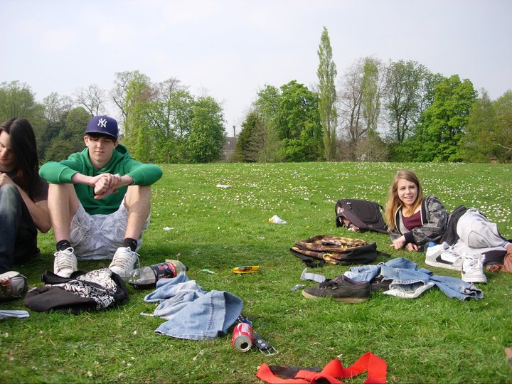 Singleton Park - notice the flowers among the litter?