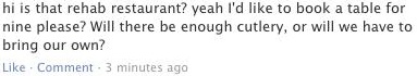 One internet joker had their post on Rehab's Fb page taken down