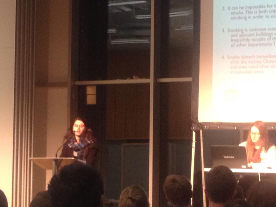 Shirin proposes her motion at last night's Student Council