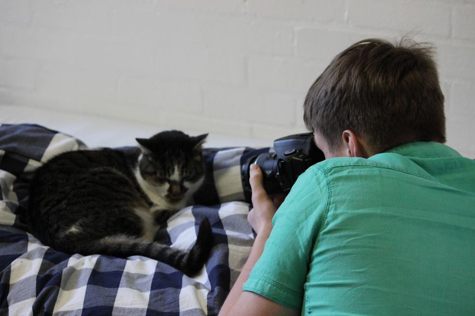Why study when there's a cat around to take pictures of?