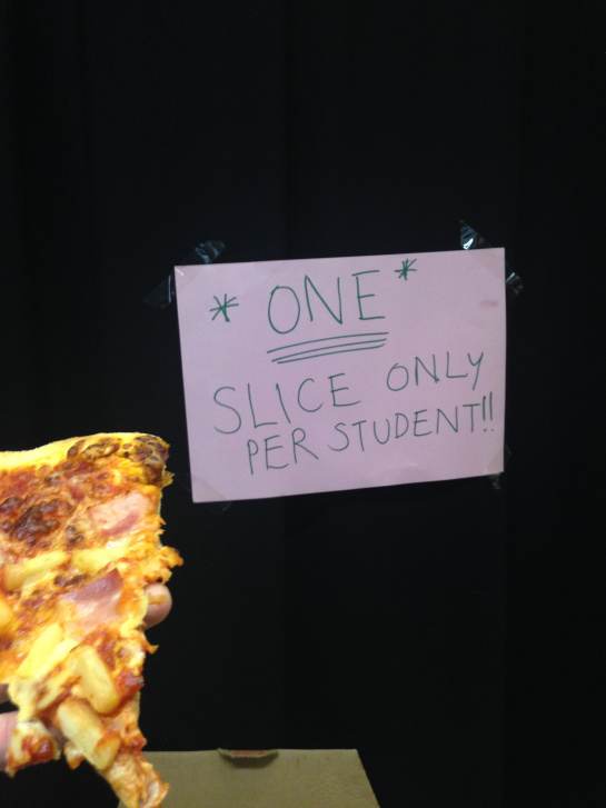 Probably the most exciting part of the AMM was all the free pizza