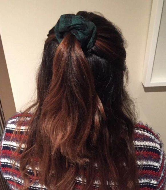 Bonus points if the scrunchie is velvet