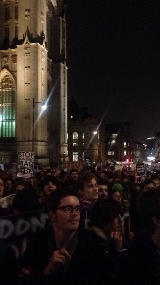 Marching past Wills Memorial building