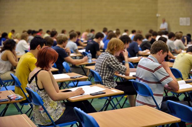 Nervous laughter broke out in the exam hall