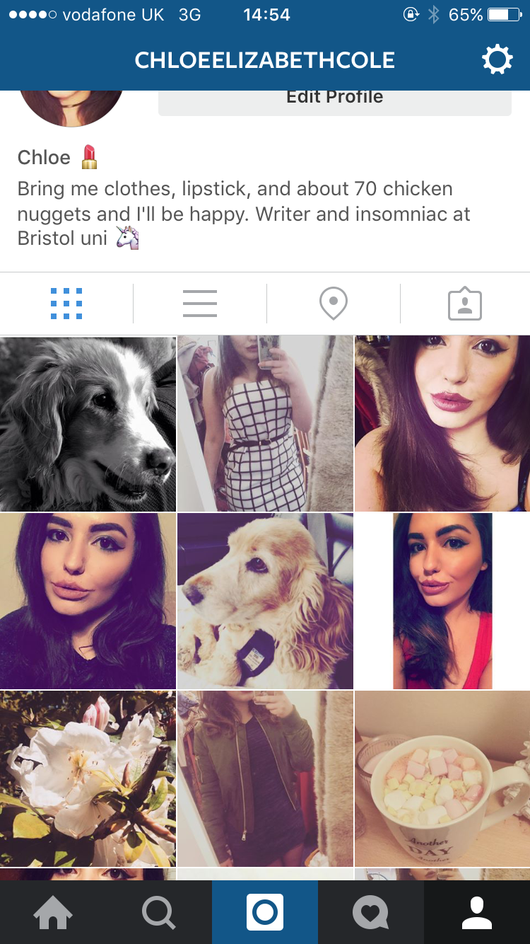 As you can see, my Instagram feed is pretty similar to any 21 year old girl