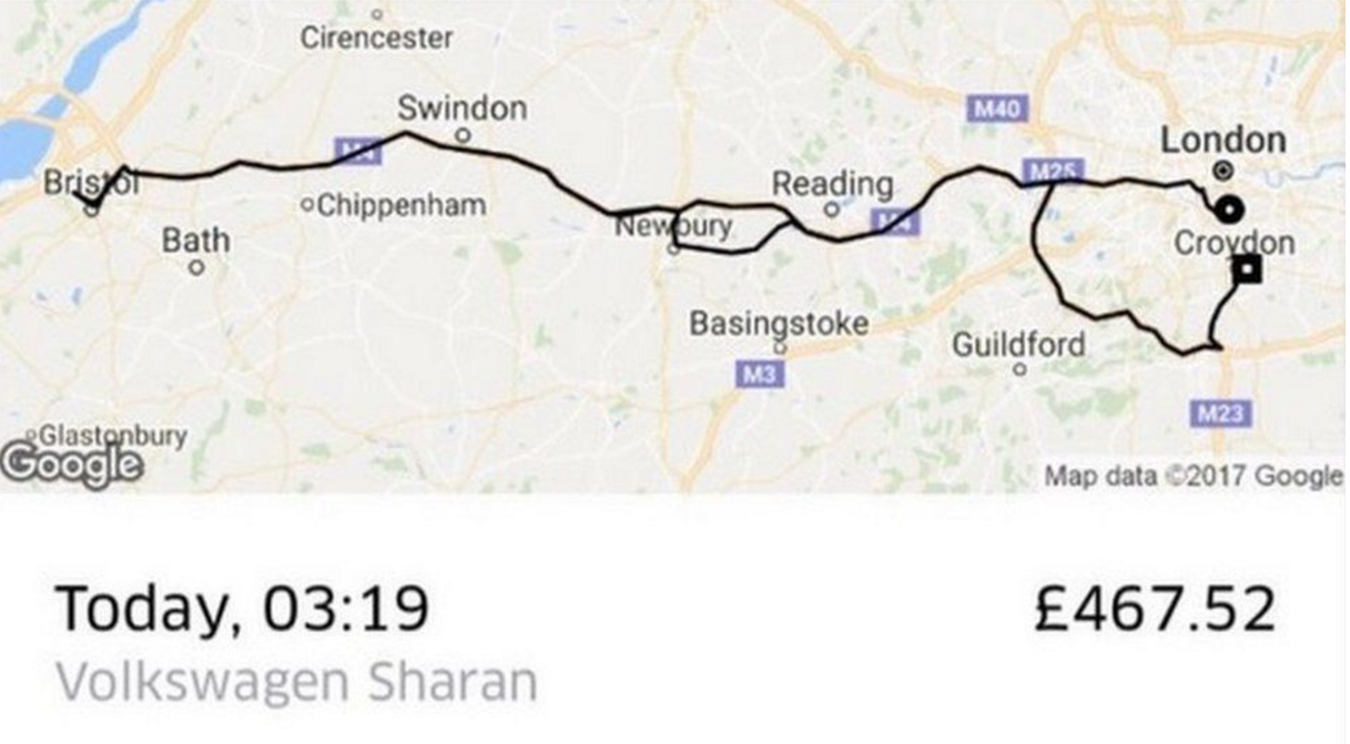 Computer Science student gets an Uber to Bristol instead of home to Brixton