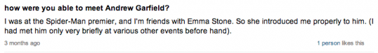 Yeah, Emma Stone loves hanging out with rich kids in their teens..