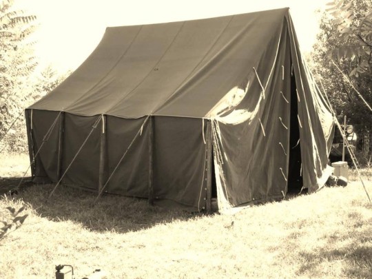 The Aberdeen Homeless Society remains optimistic of quality accommodation, with this dashing tent pictured in group as desperate yet borderline viable option