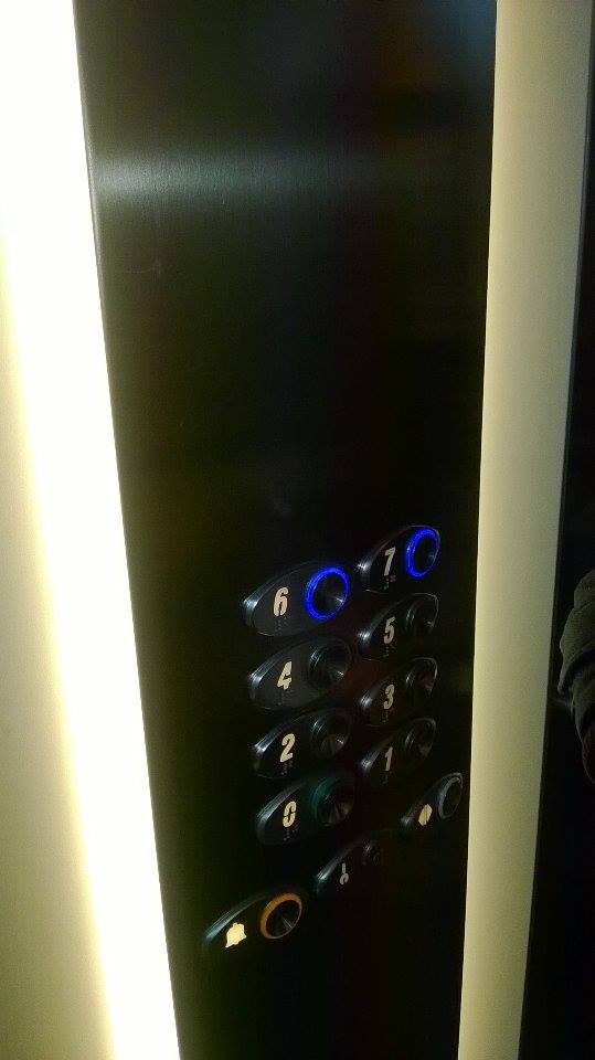 1 - It can take you to any room in the whole factory just by pressing one of these buttons. Any of these buttons. Just press a button, and *zing*! You're off. Guess the floor