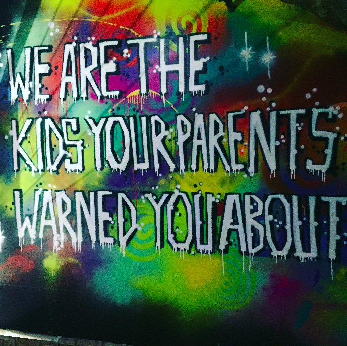 Fit with rebellious catchphrases