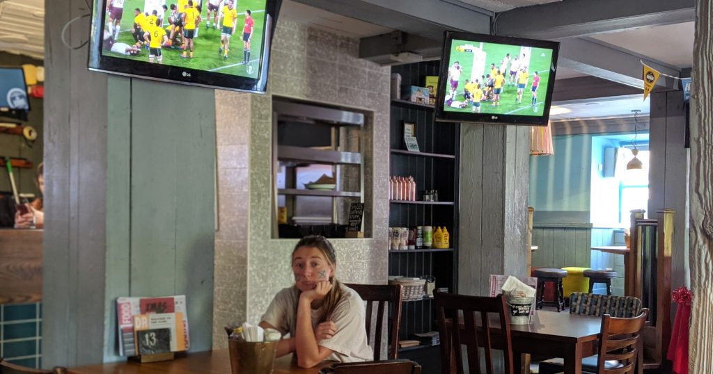 The Bobbin opened at 8am for the rugby but only one person showed up