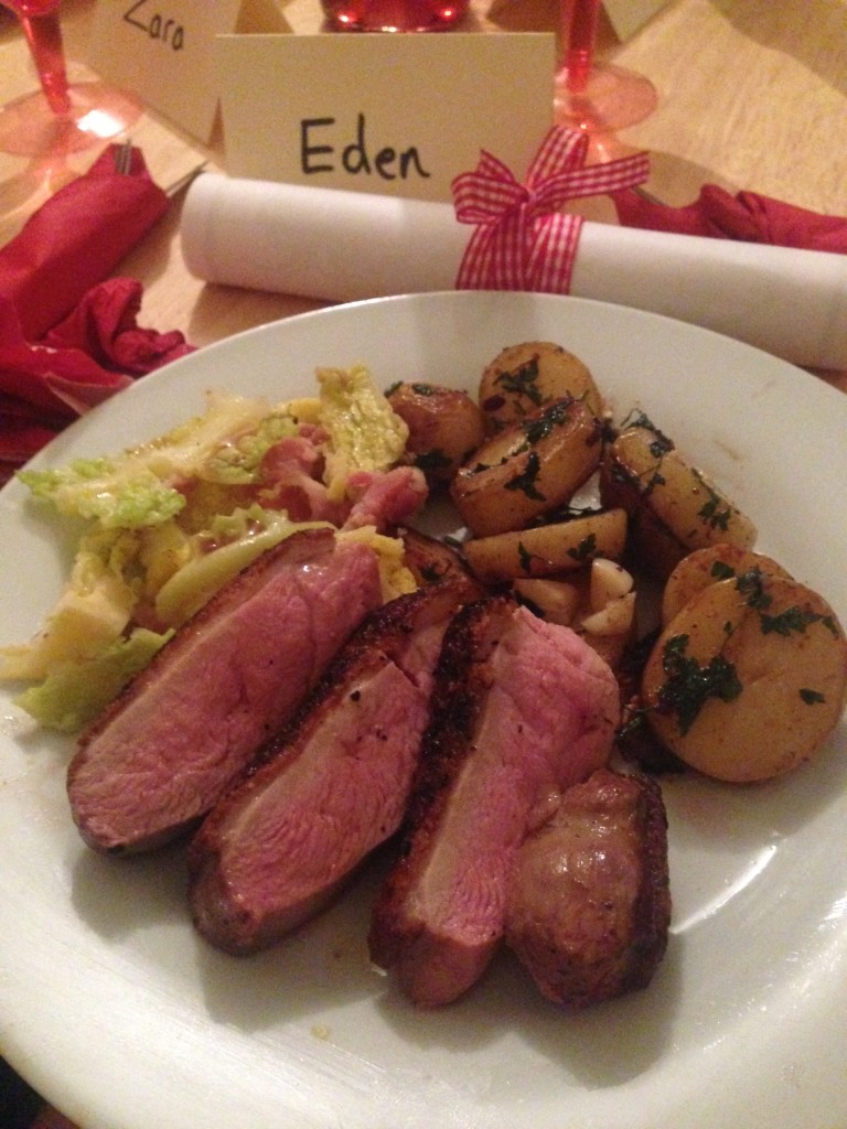 Steve's Duck and Sautéed potatoes .