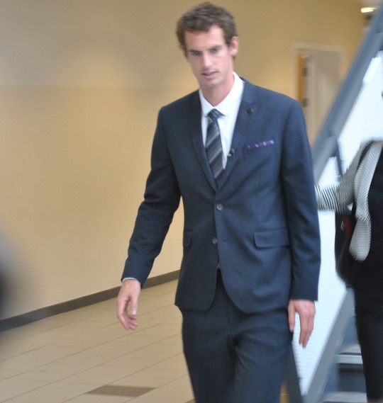 Andy was looking sharp for his big day
