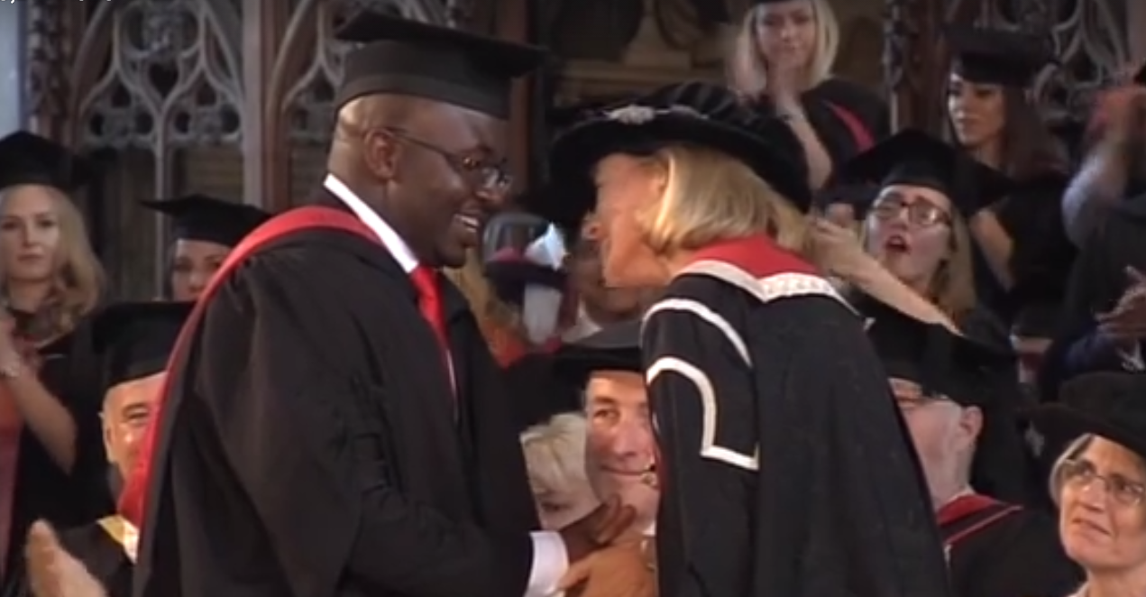 Wheelchairbound student stands for first time in five years to receive