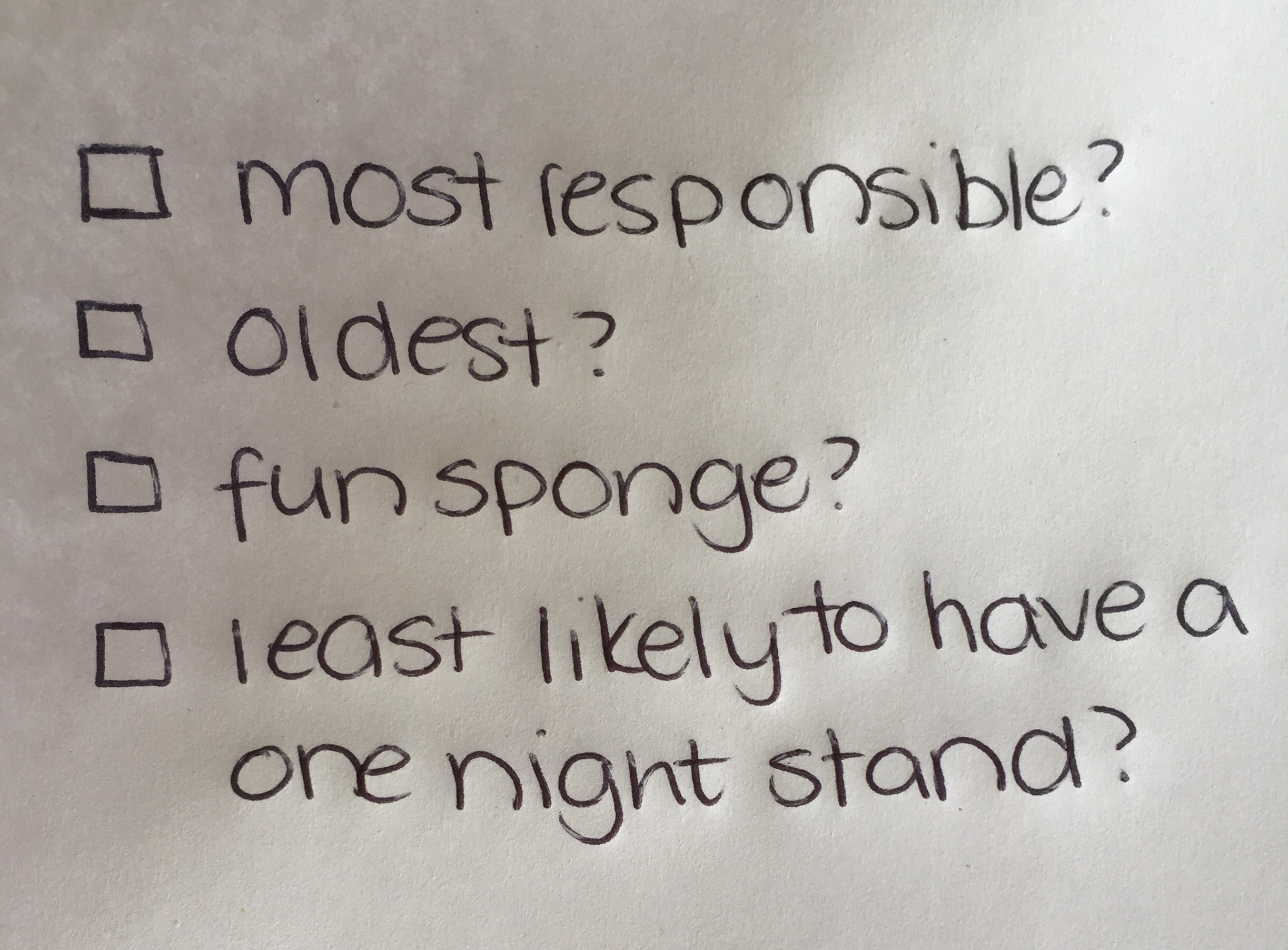 Create a checklist such as…