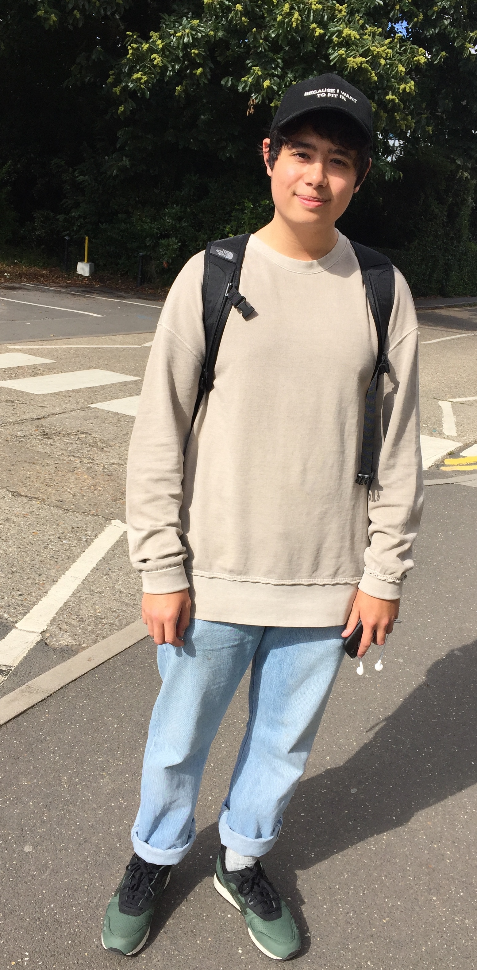 His hat said 'I just want to fit in'. Normcore goals.