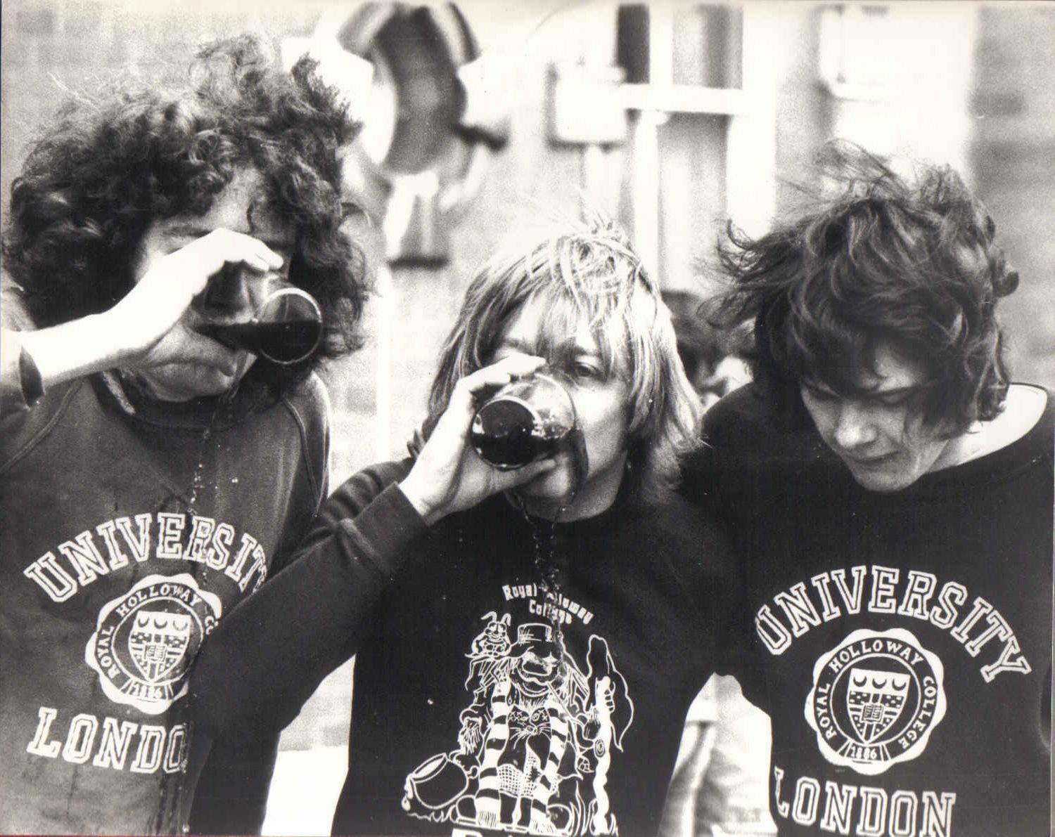 Royal Holloway students sporting college jumpers