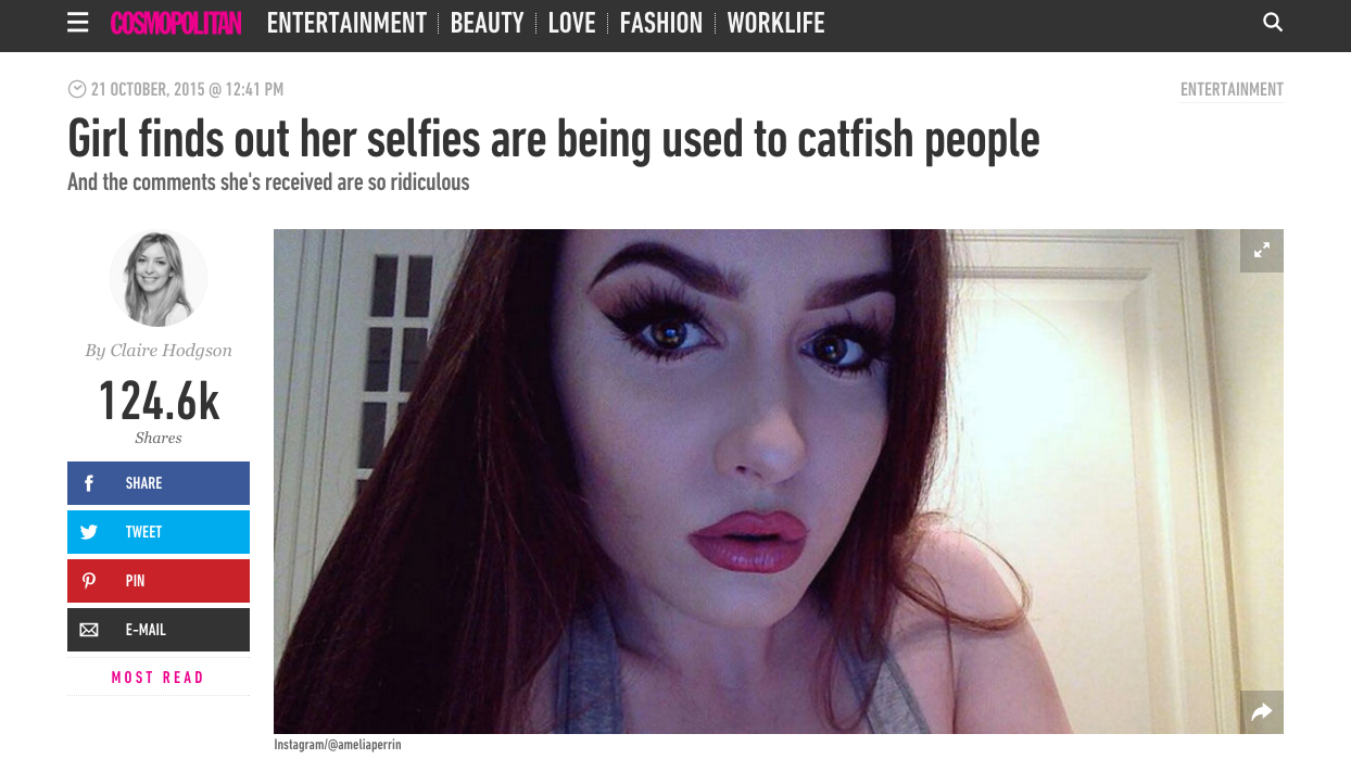 My story appearing in Cosmo
