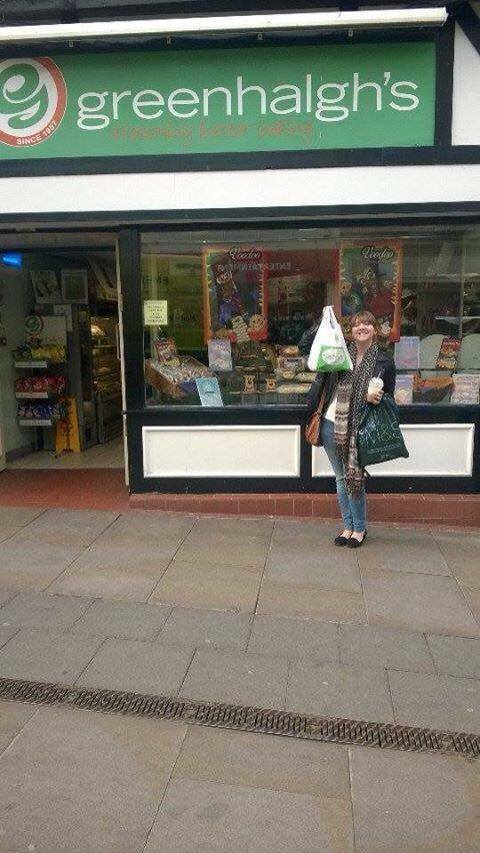 Outside the bakery, not conforming to those stereotypes