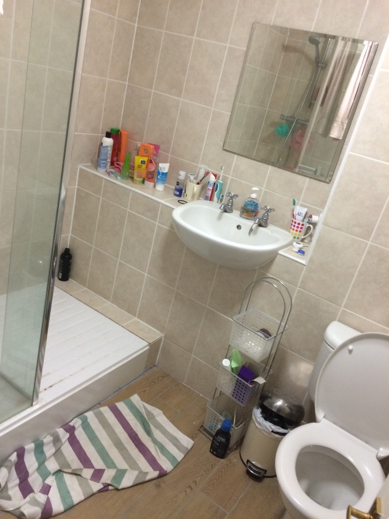 Shampoo, conditioner, toothpaste and a shower that smells suspiciously of urine