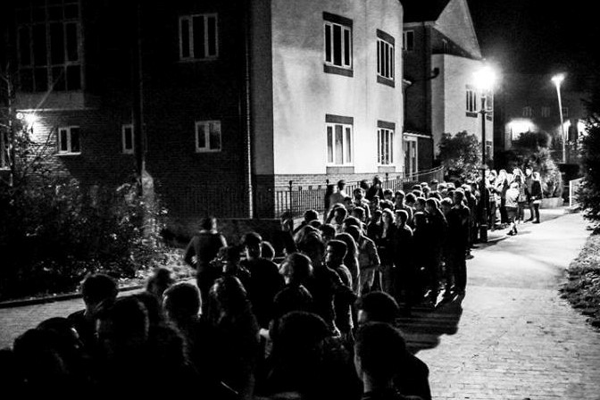 Imagine queuing for a club next to a GP's surgery