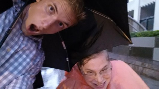 Taking a selfie WHILST holding an umbrella.. who's up for the challenge?