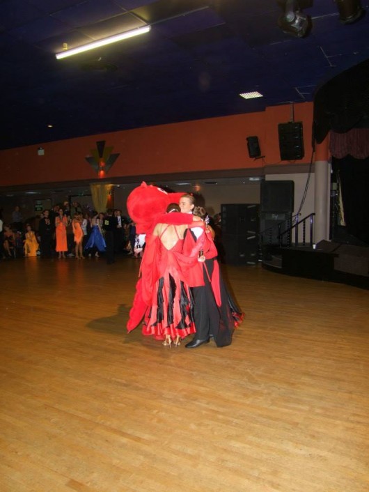 The dancers celebrating their victory
