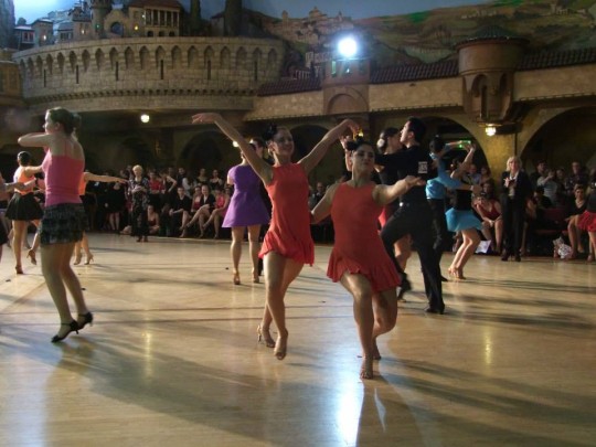 CUSU President Cari Davies and Becky Lambert dancing the Jive