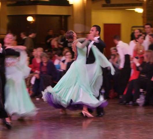 TC Sophie Timbers and Ali Naeem dancing the Quickstep