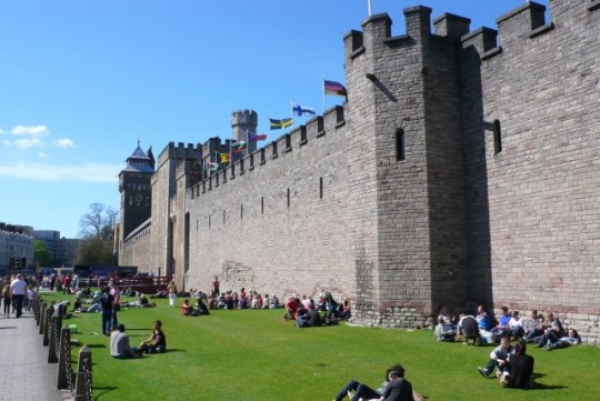This is what the castle looks like when it's not raining.