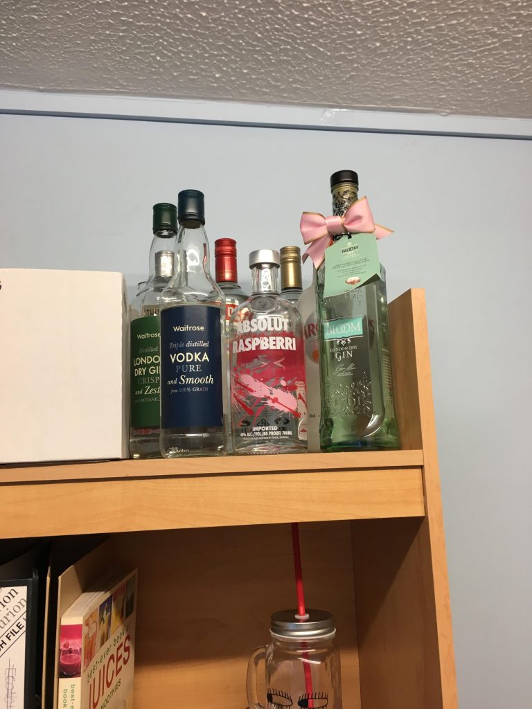 The all important alcohol shelf