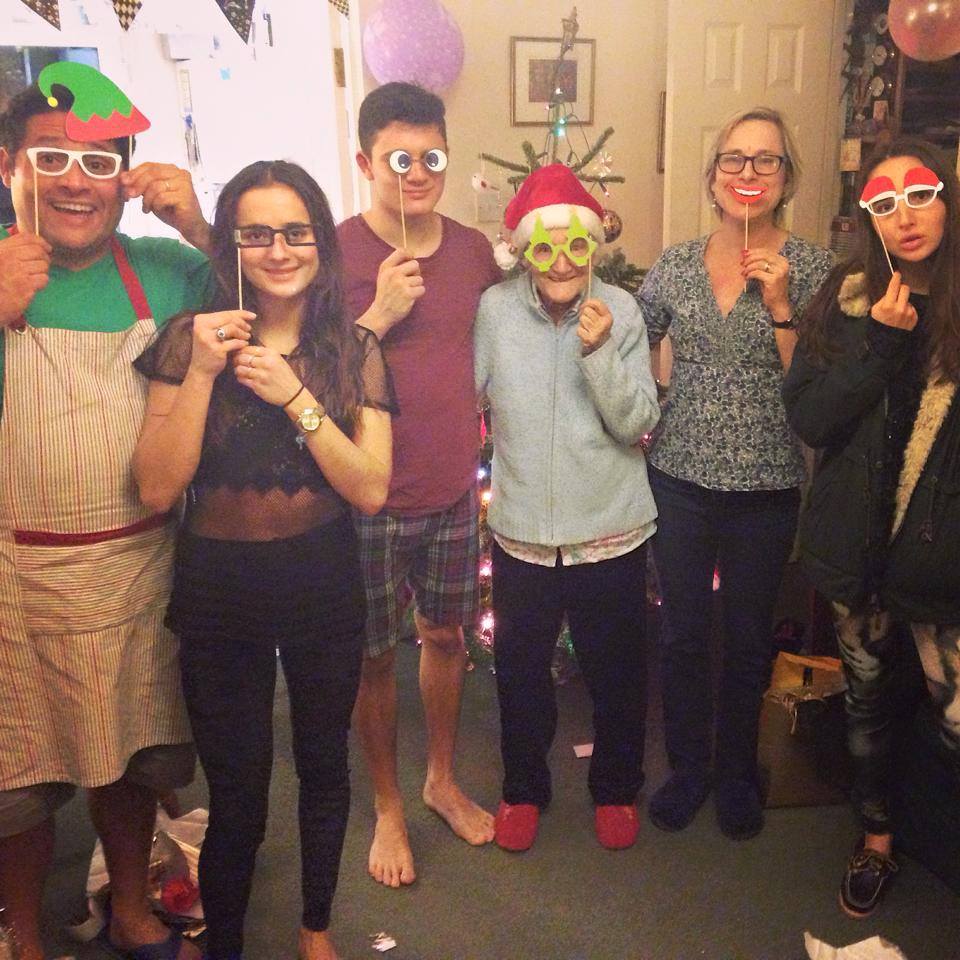 Sophie (far right) and her family at Christmas
