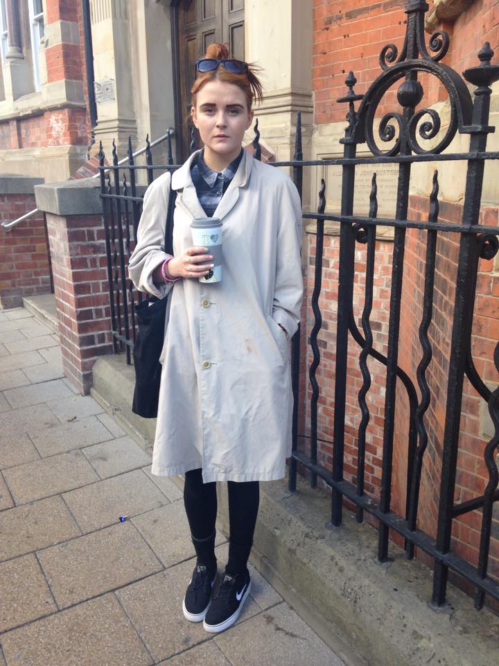Amy Connor, Fashion Knitwear. Coat from a charity shop