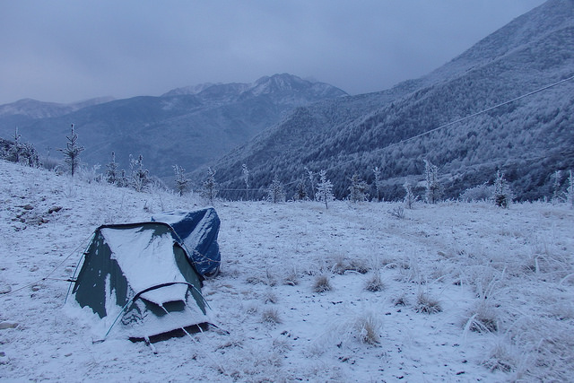Camping in Chengdu, China.