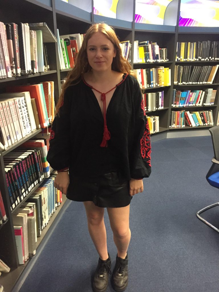Alix Doyle, Fashion Marketing and Branding- First Year. Shirt and skirt are from Zara