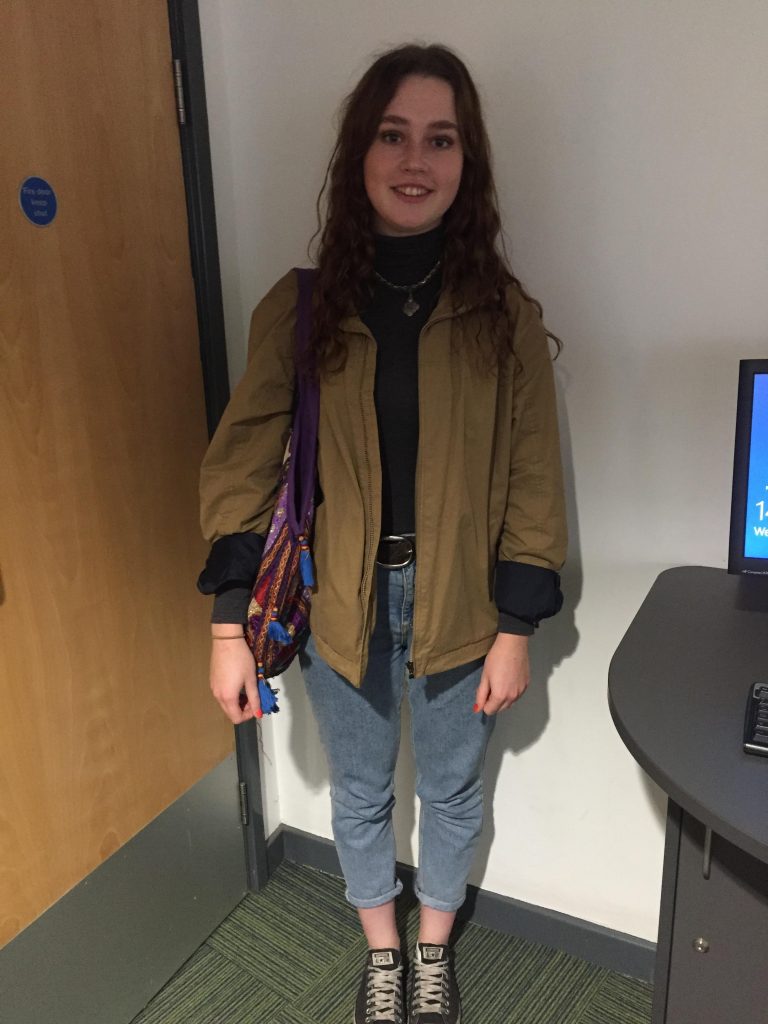 Rachel Mann, Psychology- Second Year. Bag is from a vintage store in Mallorca