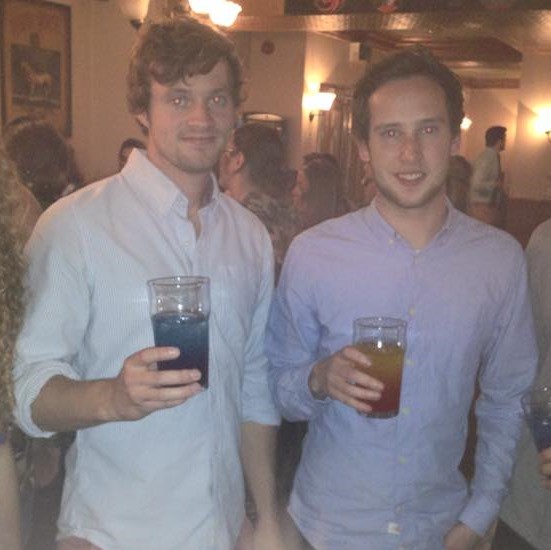 Tom (left) is partial to a pint, rather than clubbing