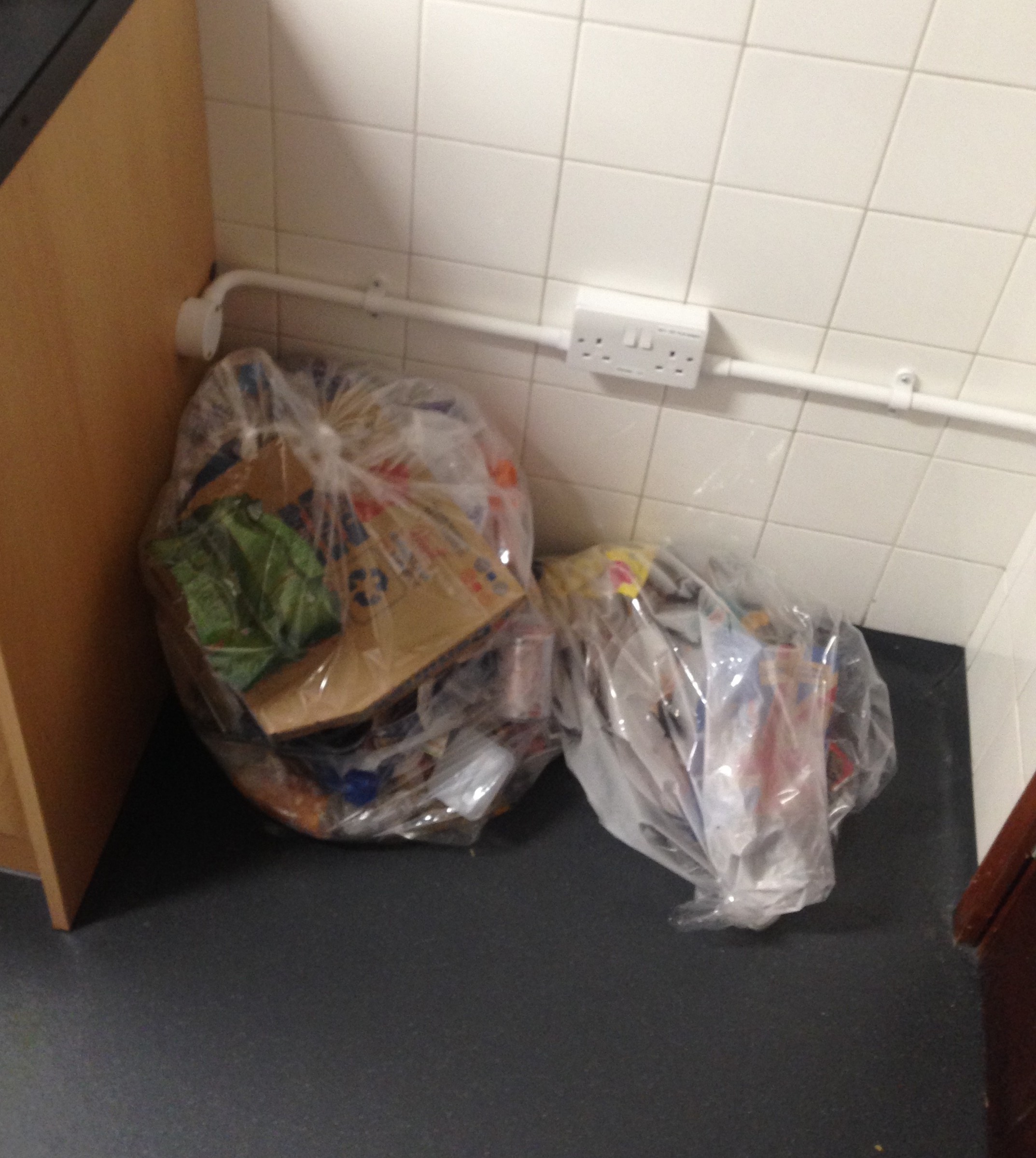 Token rubbish in the corner