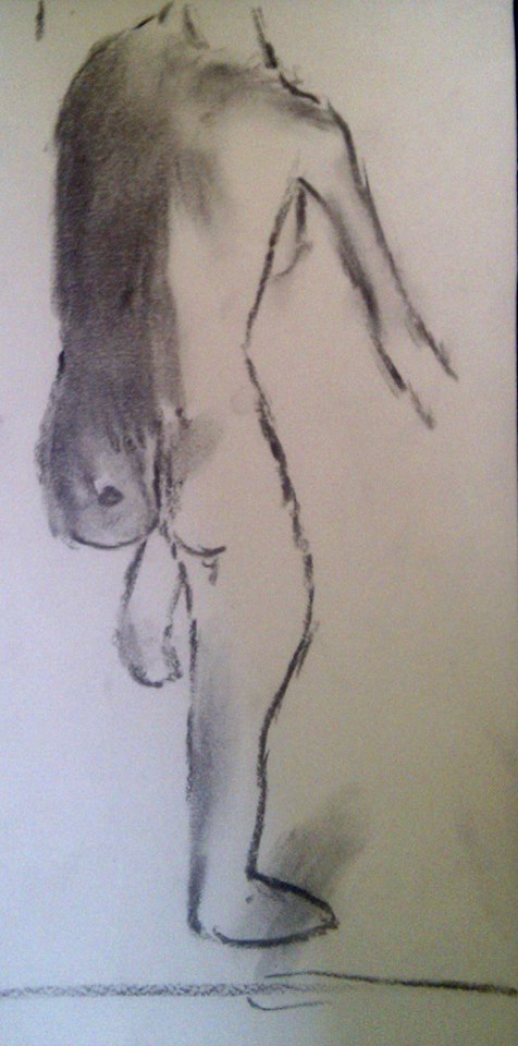 Fig 1. A bloke with one leg, a nice bum, and a RIDICULOUS cock.