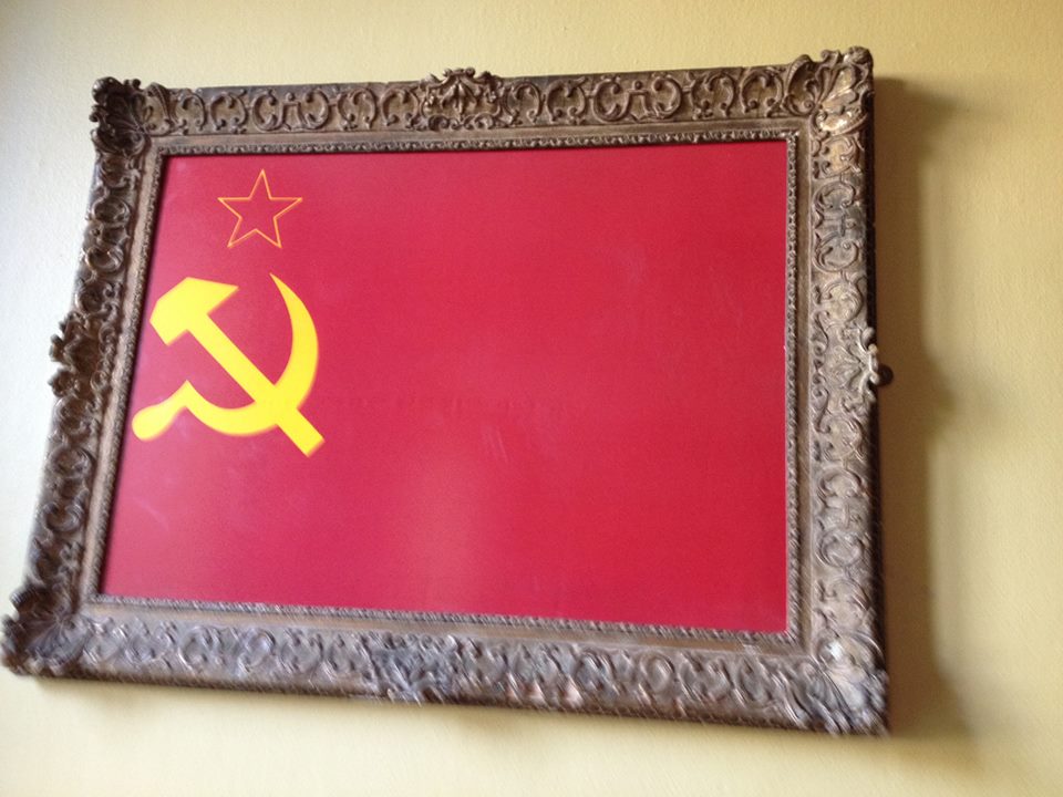 The flag still hangs