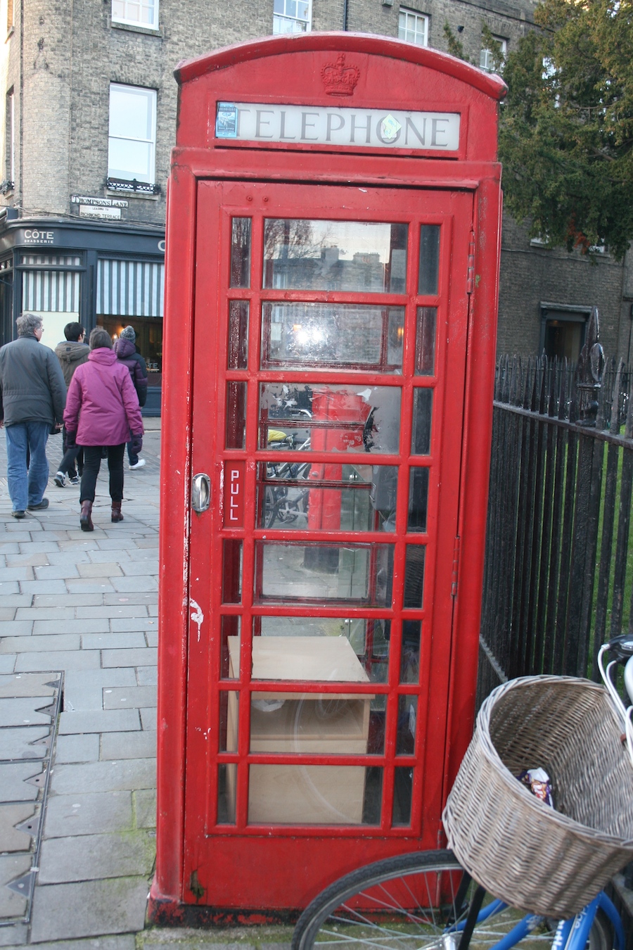 In a phone box- the red colour is sensual, the smell of a tramp’s piss evocative and the chance to call your parents while you’re at it, 30p a minute.