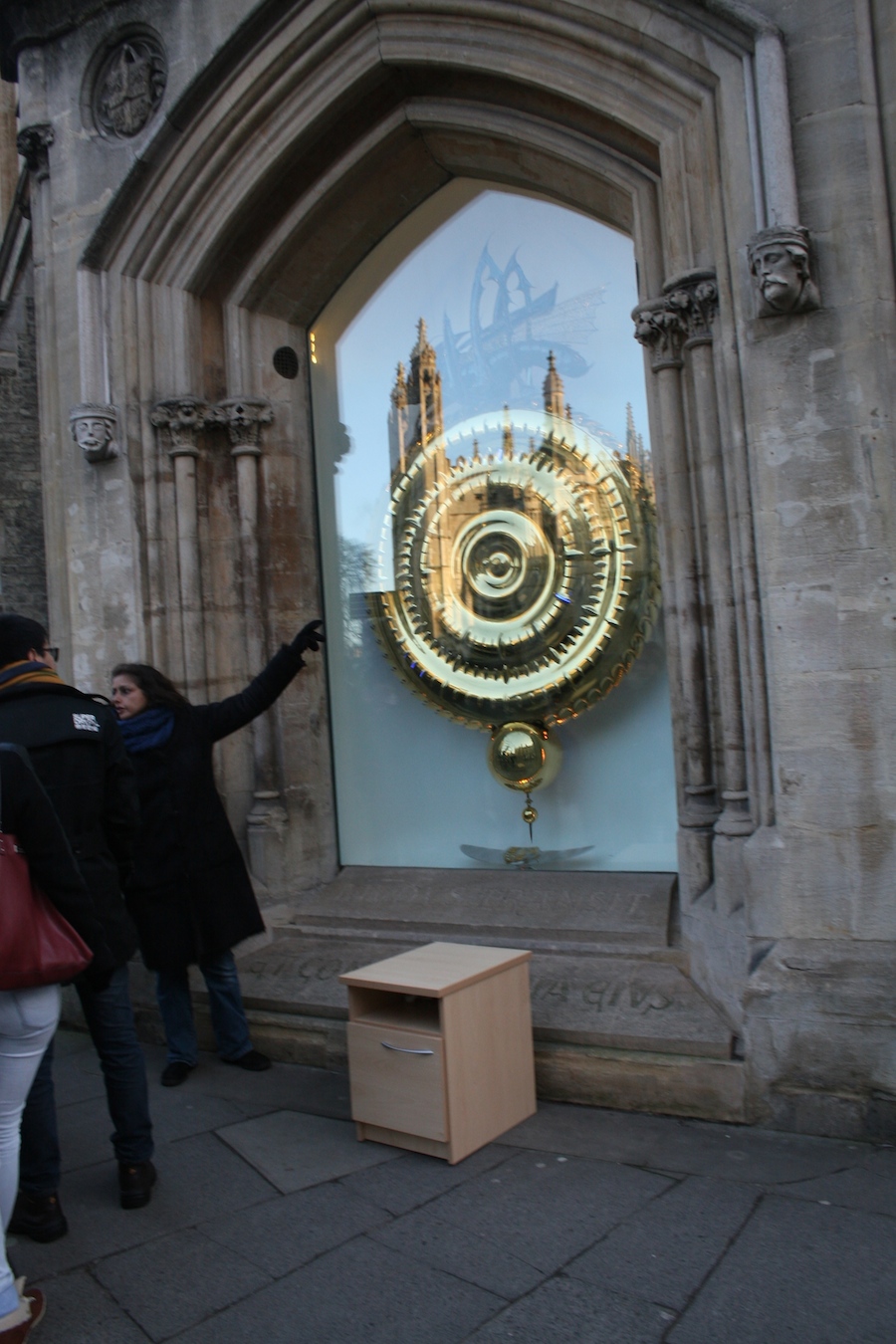 Outside The Corpus Clock- time waits for no man and neither should sex. You could see if you can come as the bells chime.