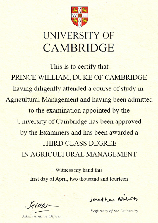 A copy of Wills' certificate