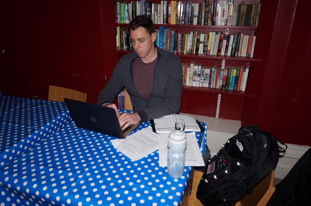 Probably playing Farmville. Revision, you see