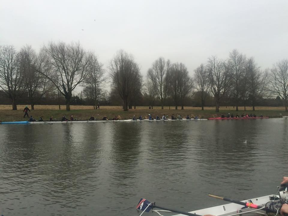 The teams preparing for the race