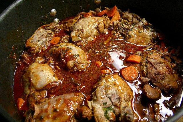 Looks way too much like chunder to warrant the name 'Coq au Vin'