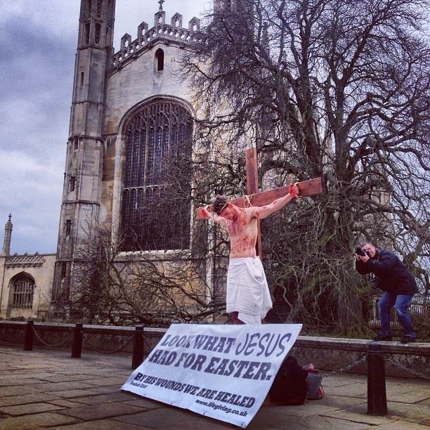 Remember the time some loony crucified himself in front of King's Chapel? One of the many terrific things you have Christians in Cambridge to thank for.