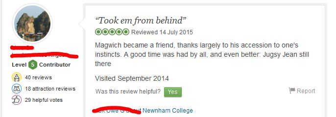 slightly missing a punchline, as well as the basic premise of tripadvisor
